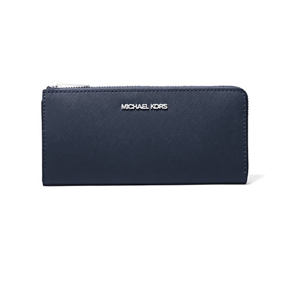 Michael Kors Handbags - Michael Kors Dark Blue Zip Wallet